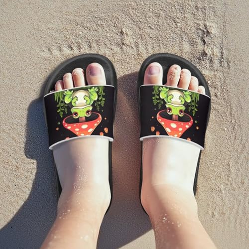 Shower Slippers for Toddler Little Big Kids Slip-On Lightweight Pool Open Toe Sandals for Beach with EVA Sole2