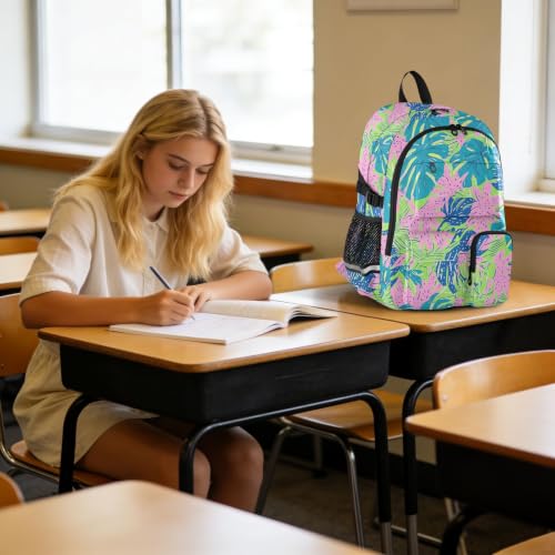 Mochilas para laptop que protegen tus libros escolares con diseño de hojas 6