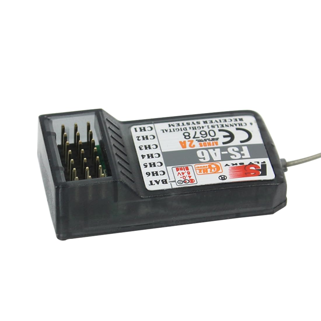 Récepteur Flysky FS-A6 2,4 G 6 canaux pour émetteur RC destiné aux Avions RC, Planeurs et hélicoptères
