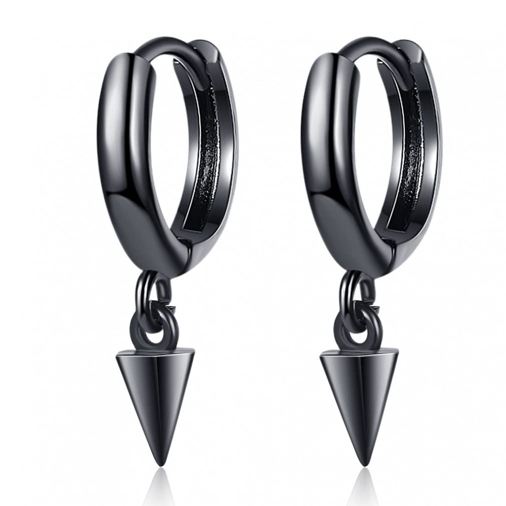 Boucles d'oreilles géométriques en argent sterling pour femme et bijoux de couple - 2