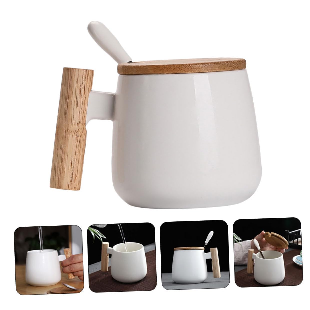ULTECHNOVO 2 Set Tazza con e da Ergonomico per Latte Colazione e Bevande Calde