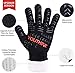 BBQ Cooking Gloves 932F Extreme Heat Resistant Grilling Glove for Extra Forearm Protection BBQ Kitchen Oven Mitts, 1 Pair