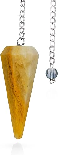 Péndulo de aventurina amarilla - Cristales curativos naturales - Péndulo de reiki - Cosas espirituales - Péndulos para principiantes - Curación de