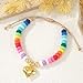SHINUS BOHO Rainbow Beaded Adjustable Bracelets for Women Cute Gold Love Heart Candy Beads Friends Bracelet Fashion Jewelry Valentine's Day Gifts