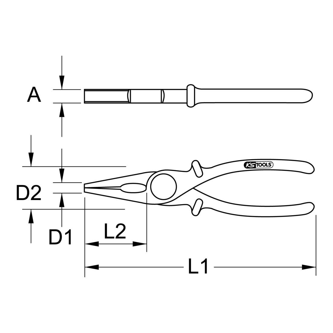 KS Tools 117.1640 - Alicate plano de plástico aislado (tamaño: 200 mm)