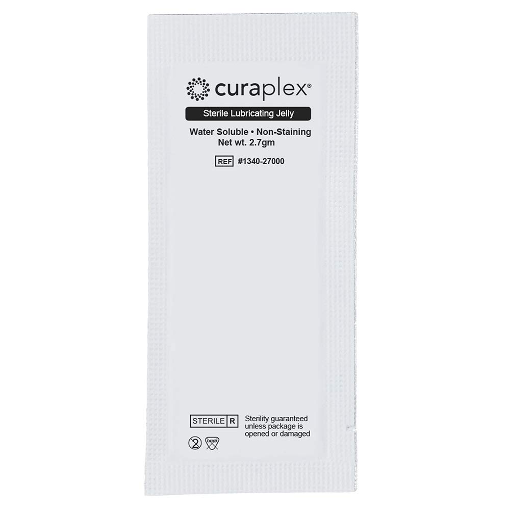 Curaplex Sterile Lubricating Jelly, Foil Packet 2.7g, Box of 144 Packets