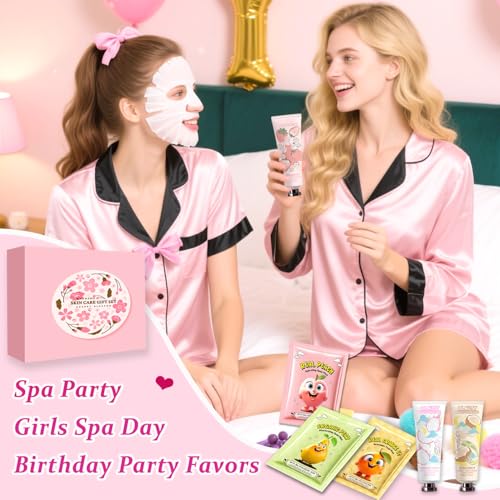 90 PCS Spa Skincare Set for Kids, Spa Party Favors Supplies For Teens 10-12, Include Face Masks,Lip Balm,Hand Cream,Lip Mask,Bulk Gifts,Christmas Stocking Stuffers For Girls Ages 8-12