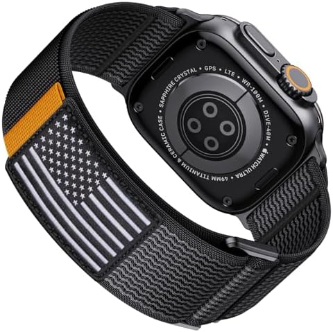 Strap Nylon Band for Apple Watch,Rugged flag Wristbands band Compatible with Ultra 3/2/1 Series11/10/9/8/7/6/SE/3/2/1 for Men Women, Elastic Fabric Sport for iWatch Bands 49mm 46mm 45mm 44mm 42mm