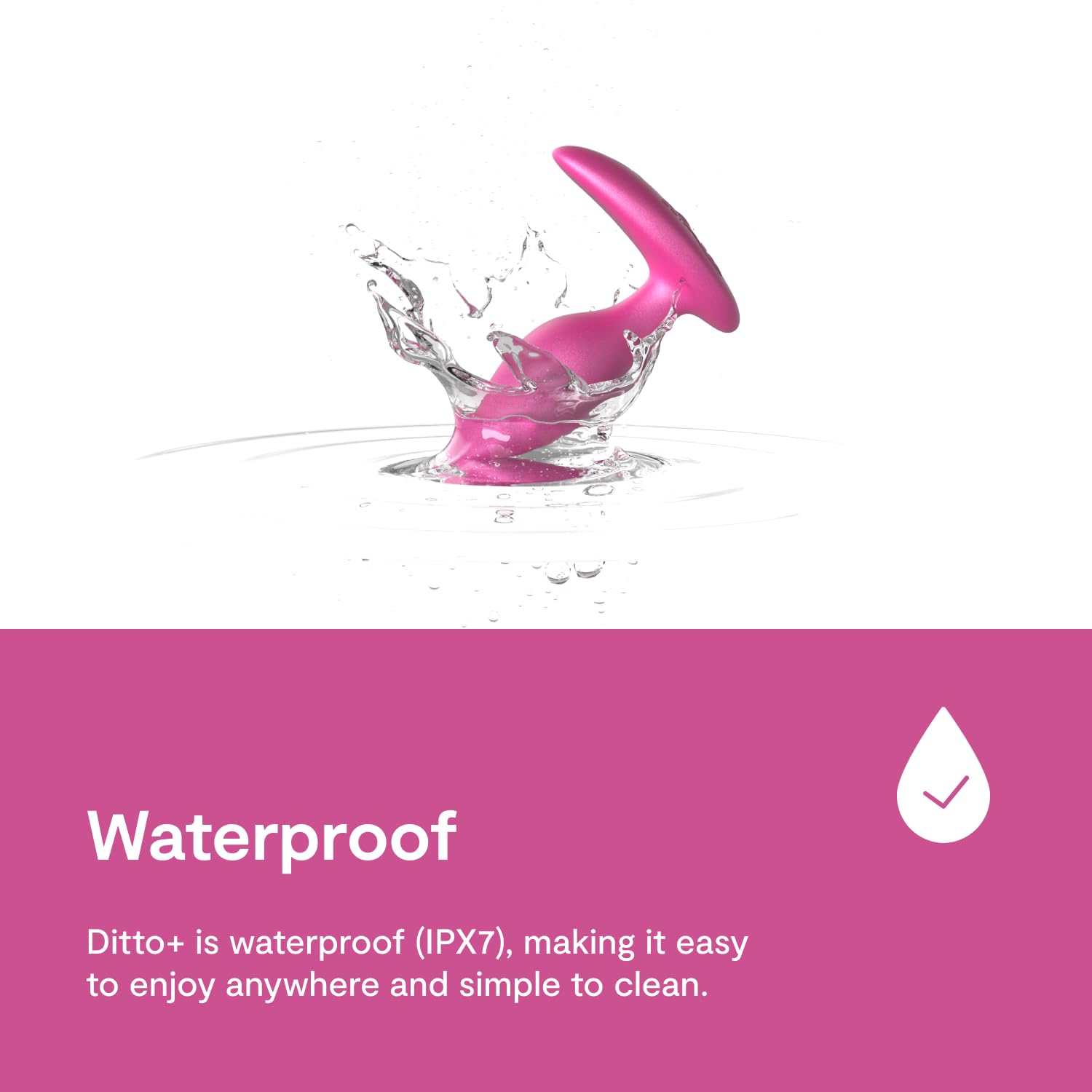 We-Vibe Ditto+ Anal Plug vibrante | App e Telecomando Vibrante per Coppie | 10 Modalità di Vibrazione | Butt in Silicone | Anale Impermeabile | Giocattoli per Adulti Ricaricabili | Rosa