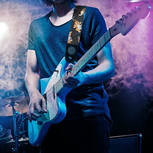 Himalaya Guitar Strap Tiger Japanese Traditional Art Pattern Tora Canvas Cotton W/Free Bonus- 2 Picks + Strap Locks + Strap Button. For Bass, Electric & Acoustic Guitars. An Awesome Gift #TOP6