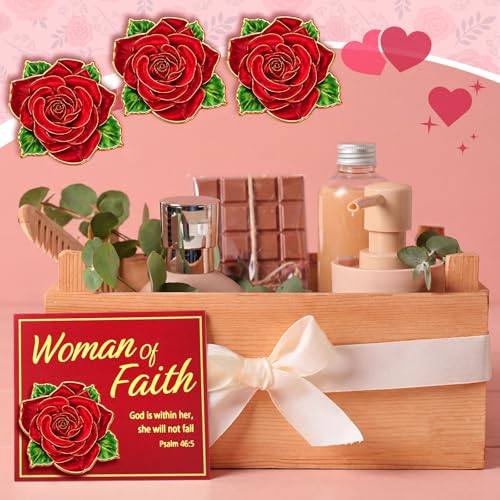 Image of Hoteam Chuch Gift for Woman of Faith Pins Butterfly Pink Bow Rose Christian Brooches Mom Church Woman Party Favor