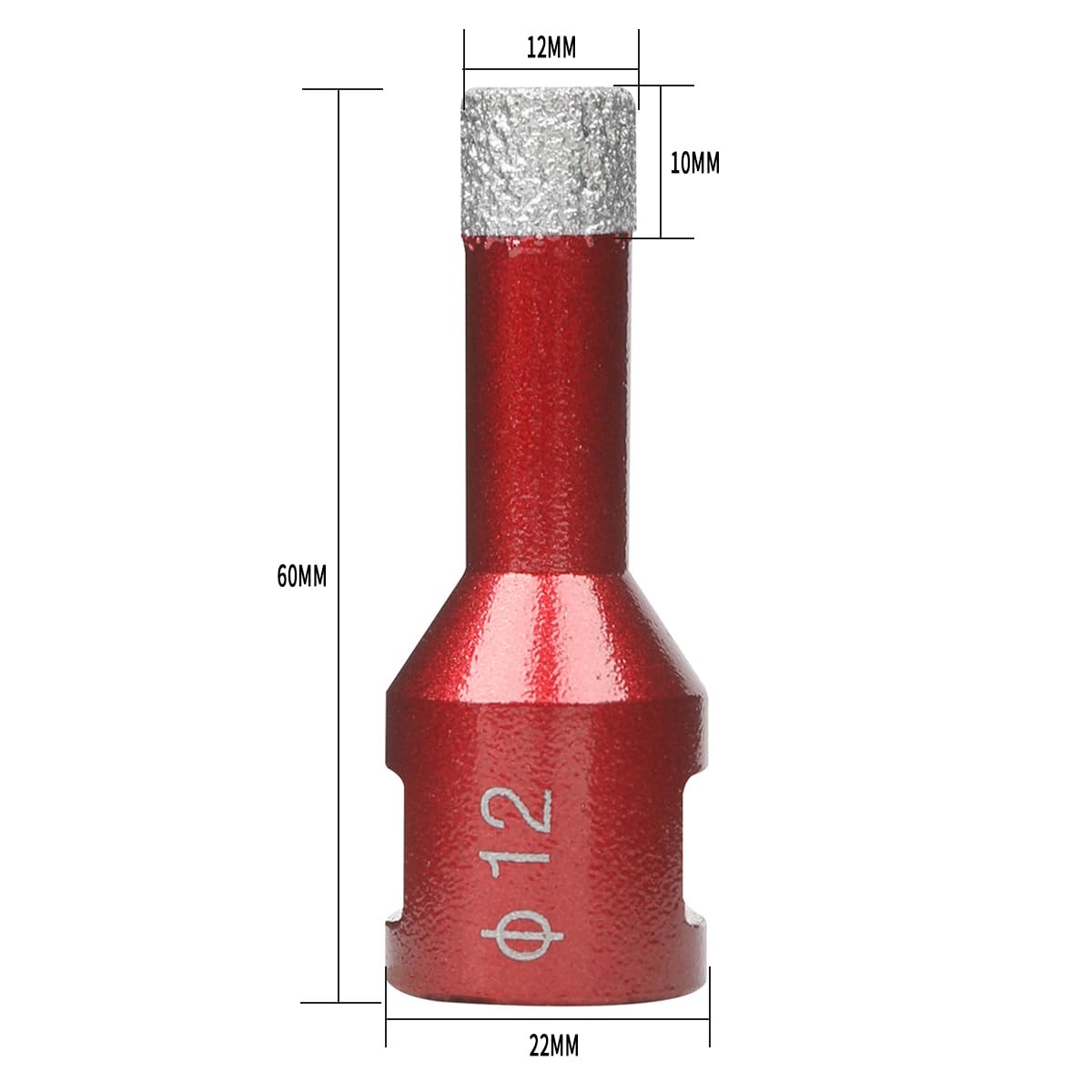 SUQIN 12mm Diamond Hole Saw Drill Bit with M14 Thread,Vacuum Brazed Tile Hole Saw Cutter for Tile Porcelain Ceramic Marble Granite Glass Drilling - Image 2