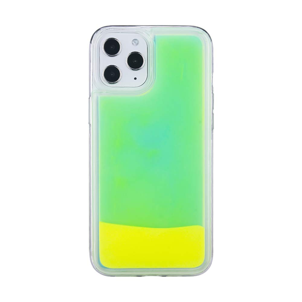Phone Case for iPhone 12/Pro/Mini Liquid Sand Neon Effect (iPhone 12/12 Pro, Light Blue)