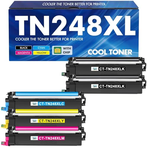 TN248XL TN248 MFC-L3760CDW Toner 5-Pack Kompatible für Brother MFC-L3740CDW TN-248 TN-248XL DCP-L3560CDW DCP-L3520CDW DCP-L3520CDWE MFC-L3740CDWE MFC-L8390CDW HL-L3240CDW HL-L3220CWE TN-248CMYK