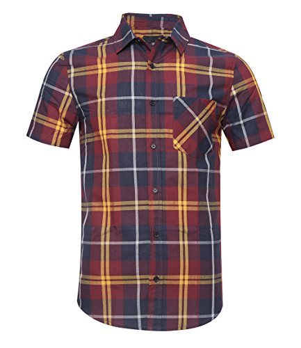 SOOPO Camicia Western da Uomo a Maniche Corte