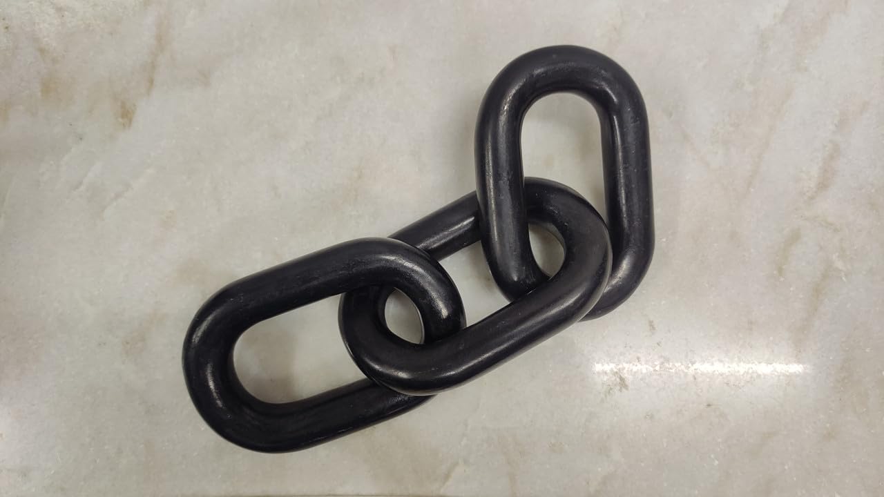 Black Marble Chain Link Decoration | Marble Link Chain Sculpture | Link Chain Decor | Marble Knot | Marble Link | Home Decor | Marble Chain | Knot Décor