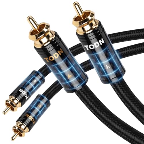 TODN 16.4ft Hi-end Silver-Plated RCA Cables HiFi Dual Shielded Stereo Cord