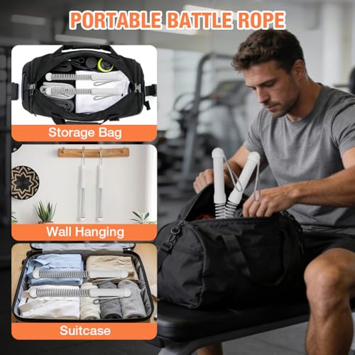 Cuerda de batalla ropeless battle ropes para entrenamiento funcional en casa 4