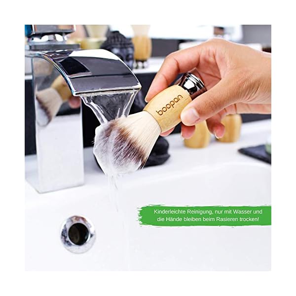 boopan® Premium Rasierpinsel vegan mit Bambus-Holz für Herren und Damen - weich wie Dachshaar - shaving brush – Bild 7