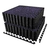 AIRHOP 0.56in Thick 96 Sq Ft Exercise Equipment Mats, 24 Tiles Upgraded Rubber...