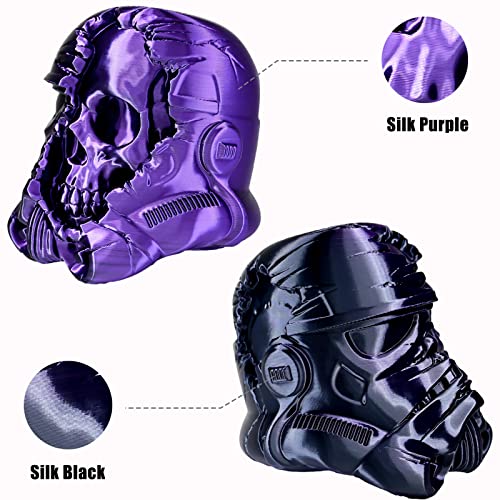 Image of PLA Filament 1.75mm,3D Printer Filament High Speed Printing, Silk PLA Dual Color Black Purple 3D Printer Filament, 1.75 PLA Filament + /-0.02mm, 1kg /2.2lb