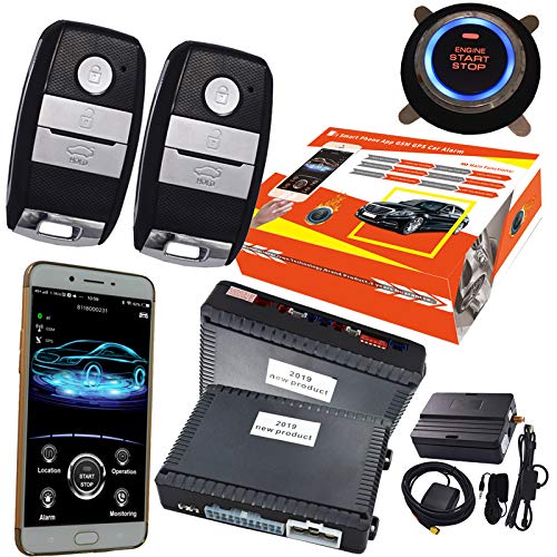 ZERTRAN GPS Smart Security Car Alarm Passive Keyless Entry Auto Central Lock Push Button Remote Car Engine Start Stop for Kia 688KI