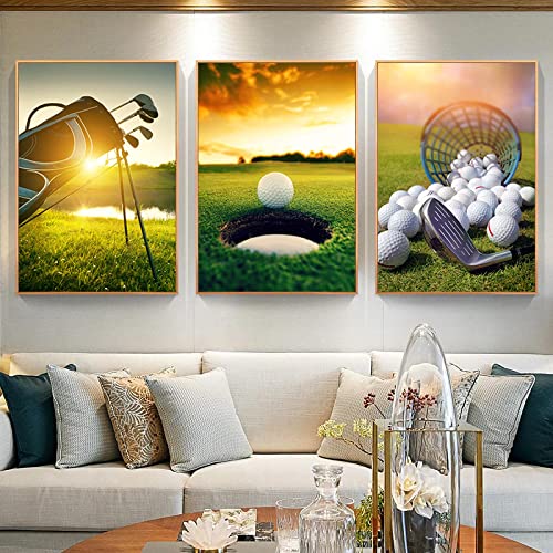 Toile terrain de golf pour decoration murale de salon ou salle de sport 40x60