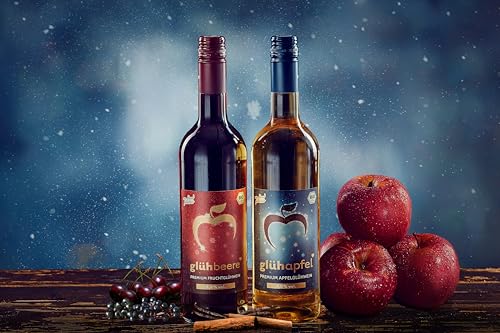 Elbler Glühapfel Wein, 6 x 0.75 l, Milde 4.0% Vol., Glühwein aus Bio-Obst, mit Winterlichen Extrakten aus Vanille, Zimt und Nelke, Vegan & Glutenfrei, 100% Direktsaft
