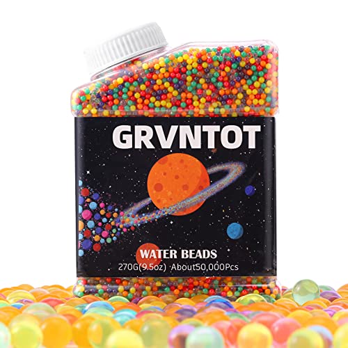 Grvntot Gel Wasserperlen Multicolor (50.000 Perlen, 270G). Geeignet f&uuml;r Vase F&uuml;llstoff und Deko, Ozean-Wunschflaschen, Heimdekoration, biologisch abbaubar