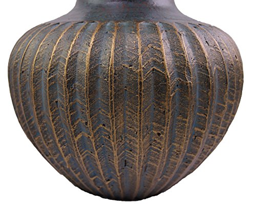 Vase en argile fait main Rotfuchs turquoise et doré unique