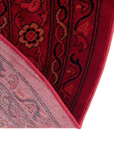 Tapete redondo rojo de 5 pies de Rugs.com miniatura 6