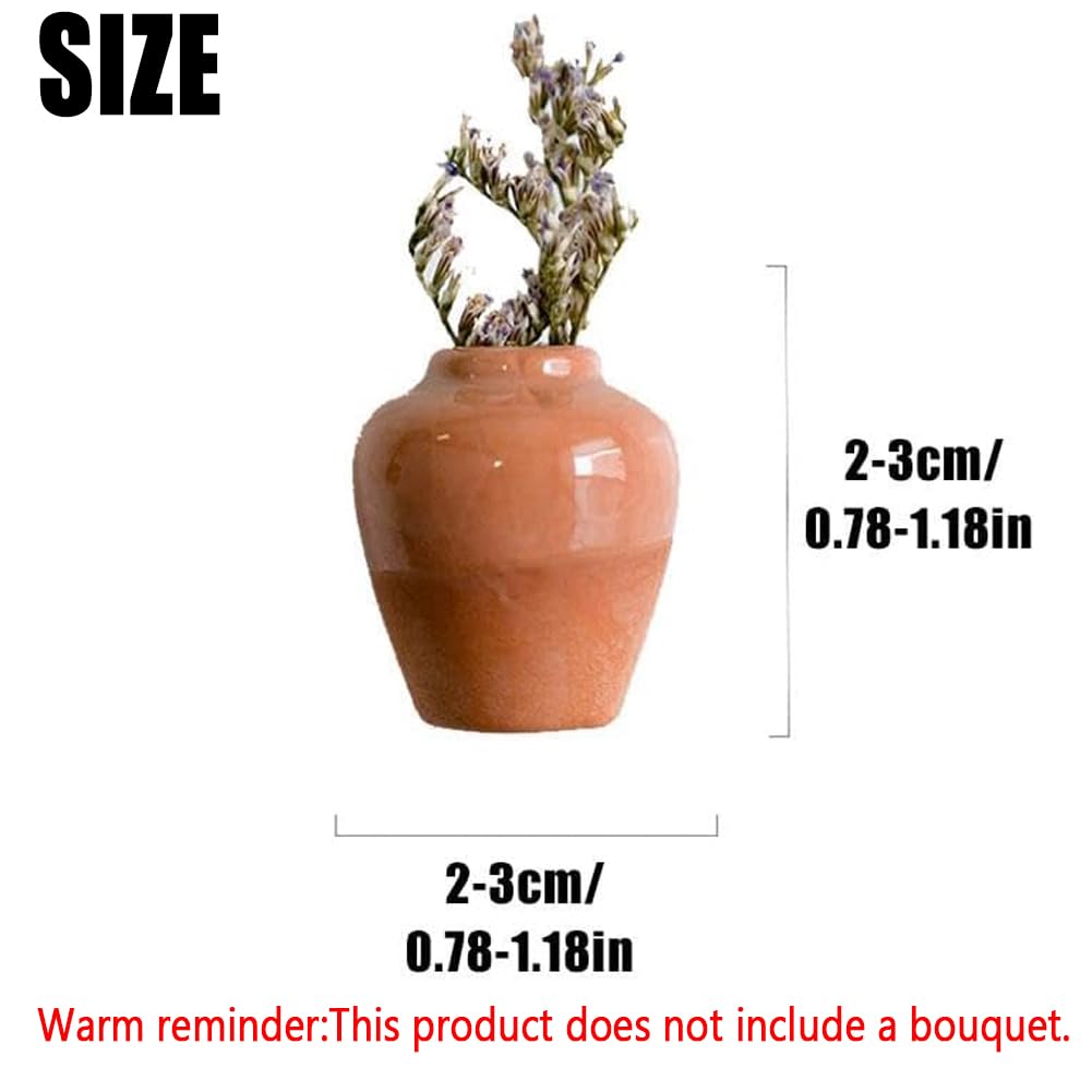 Lot De 8 Mini Vases Magnétiques Pour Frigo - Déco Céramique Fleurs Séchées - Aimants Décoratifs Bureau & Cuisine