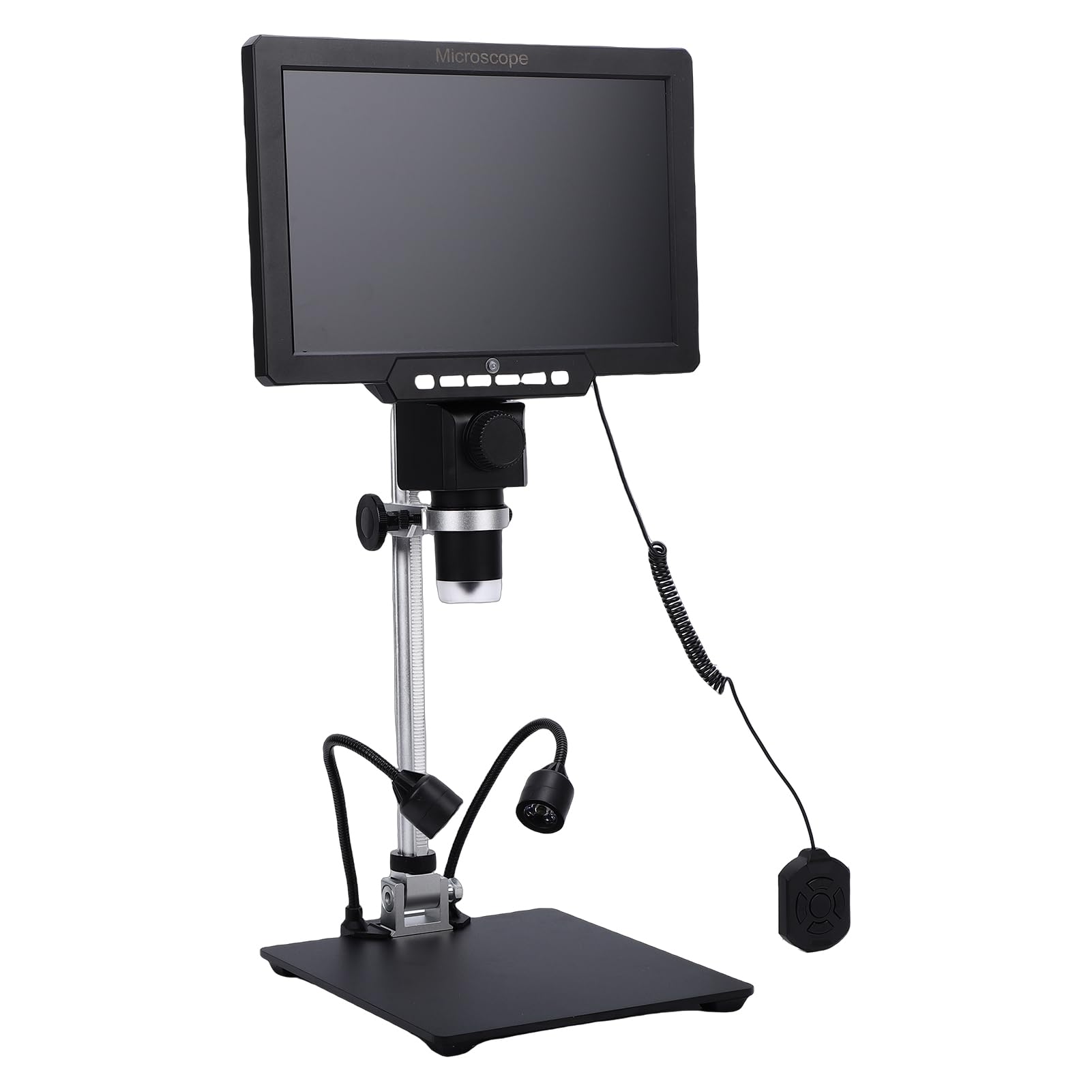 Digital Microscope Handheld, 10.1 Inch IPS Screen 2000X Magnification Magnifier HD 12MP Camera Real Time Recording for Phone PCB Repair, Wireless Digital Microscope (with Battery US Plug