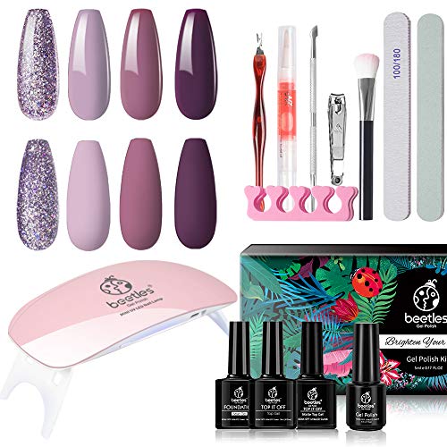 Beetles Holiday Gift Set Purple Glitter Gel Polish Starter Kit - Lilac Mauve