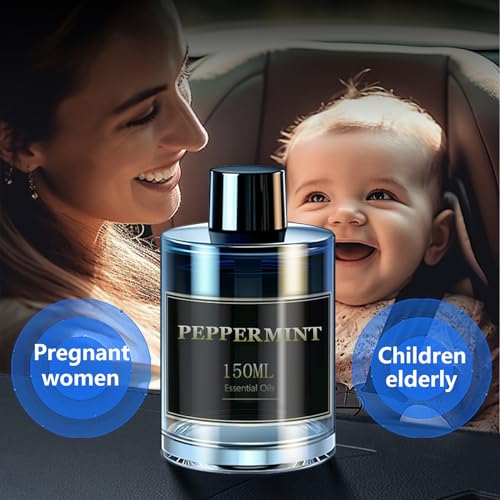 Image of Zerain Car Air Freshener Special Perfume Refill Essential Oil, 150ML Natural Fragrance Peppermint Essential Oil，Lasts for 8-12 Months, 5 Fragrances Natural Plant Extracts, 0 Alcohol 0 Added