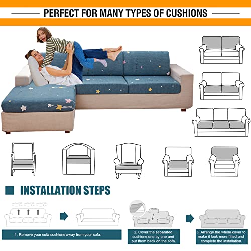 Housse de canapé extensible pour 1 coussin d'assise individuel - 8
