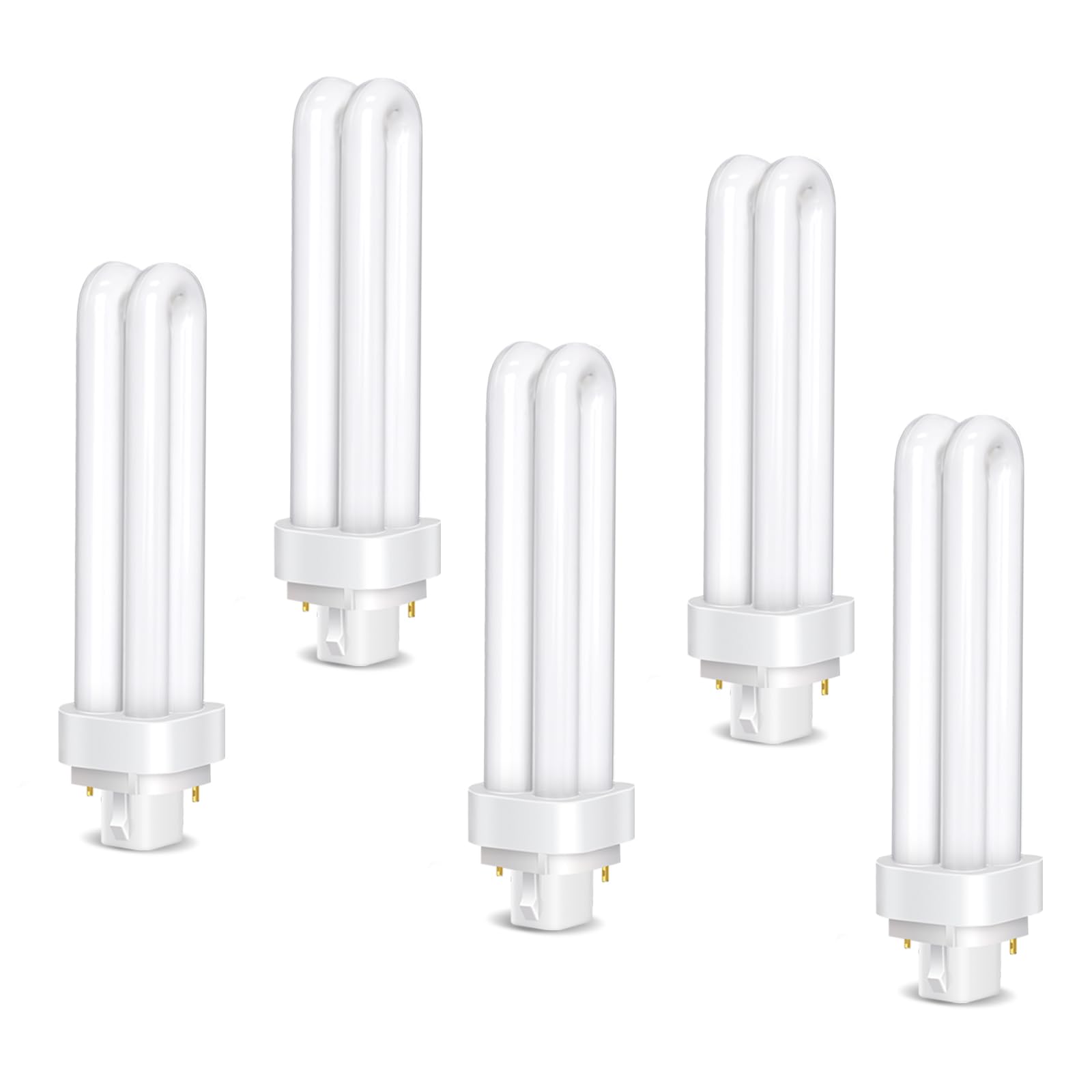 Liuyife 5 Stück G24d-3 2-Polige PLC-Röhrenlampen 26W, Kaltweißes Licht 6500K, 1600LM, 2U-Doppeldrehröhre, Hocheffiziente Leuchtstofflampe Mit Geringem Verbrauch, Geeignet Für Küche, Esszimmer, Büro