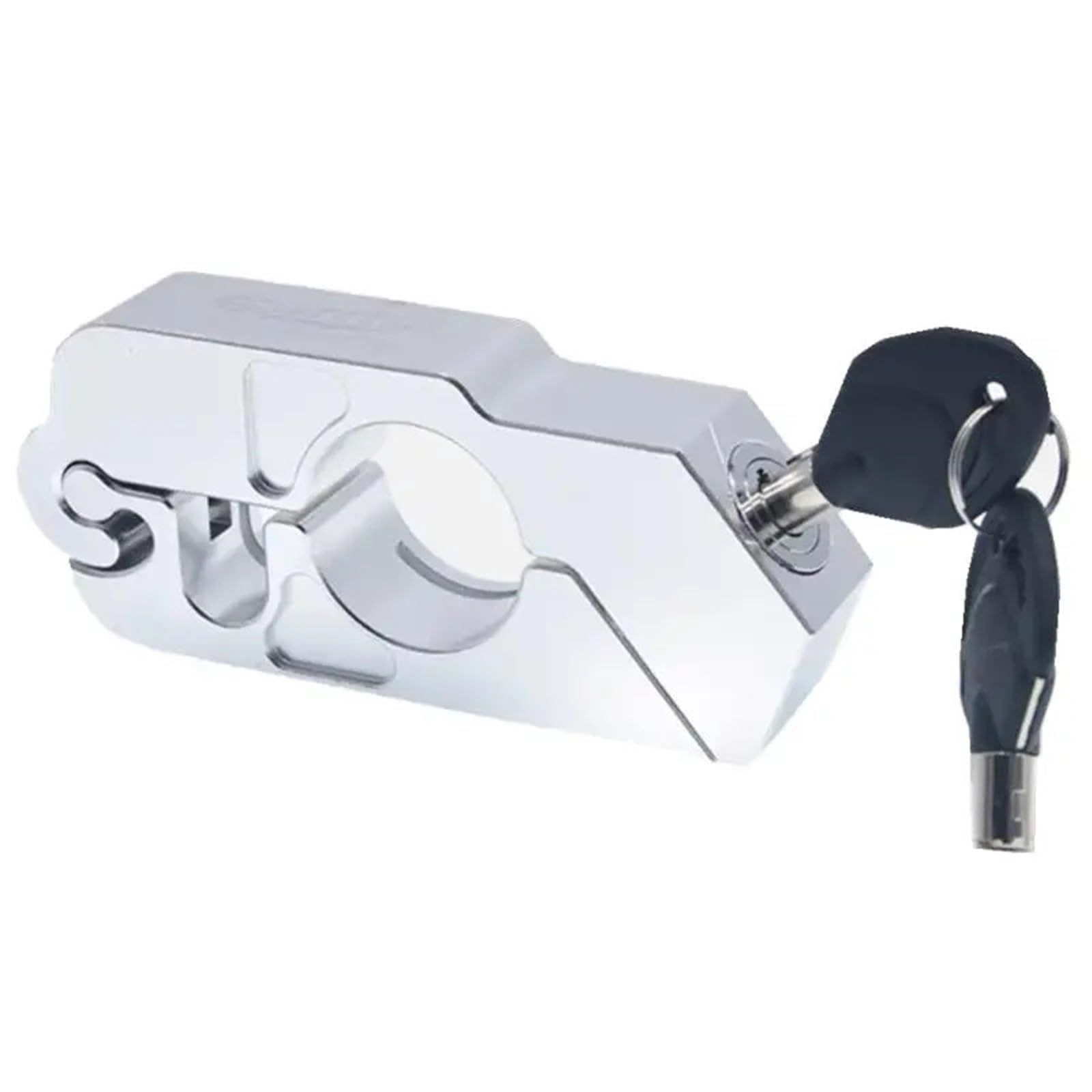 Motorcycle Handlebar Lock Motorcycle Handlebar Lock Brake Handle Solid Imitating Steal Motorbike Lock Security(Silver)