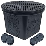 StormDrain FSD-3017-20BKIT-6 20 in. Large Round Catch Basin with Black Grate Kit