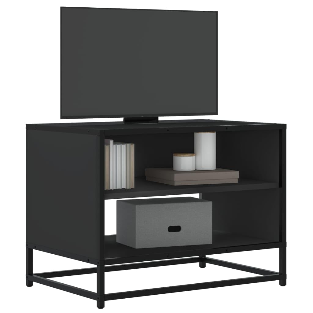vidaXL Mueble de TV Madera de ingeniería y Metal Negro 61x40x46 cm