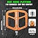 SRUOEC Universal Aluminum Bike Pedals for BMX/MTB, Wide Platform, Orange
