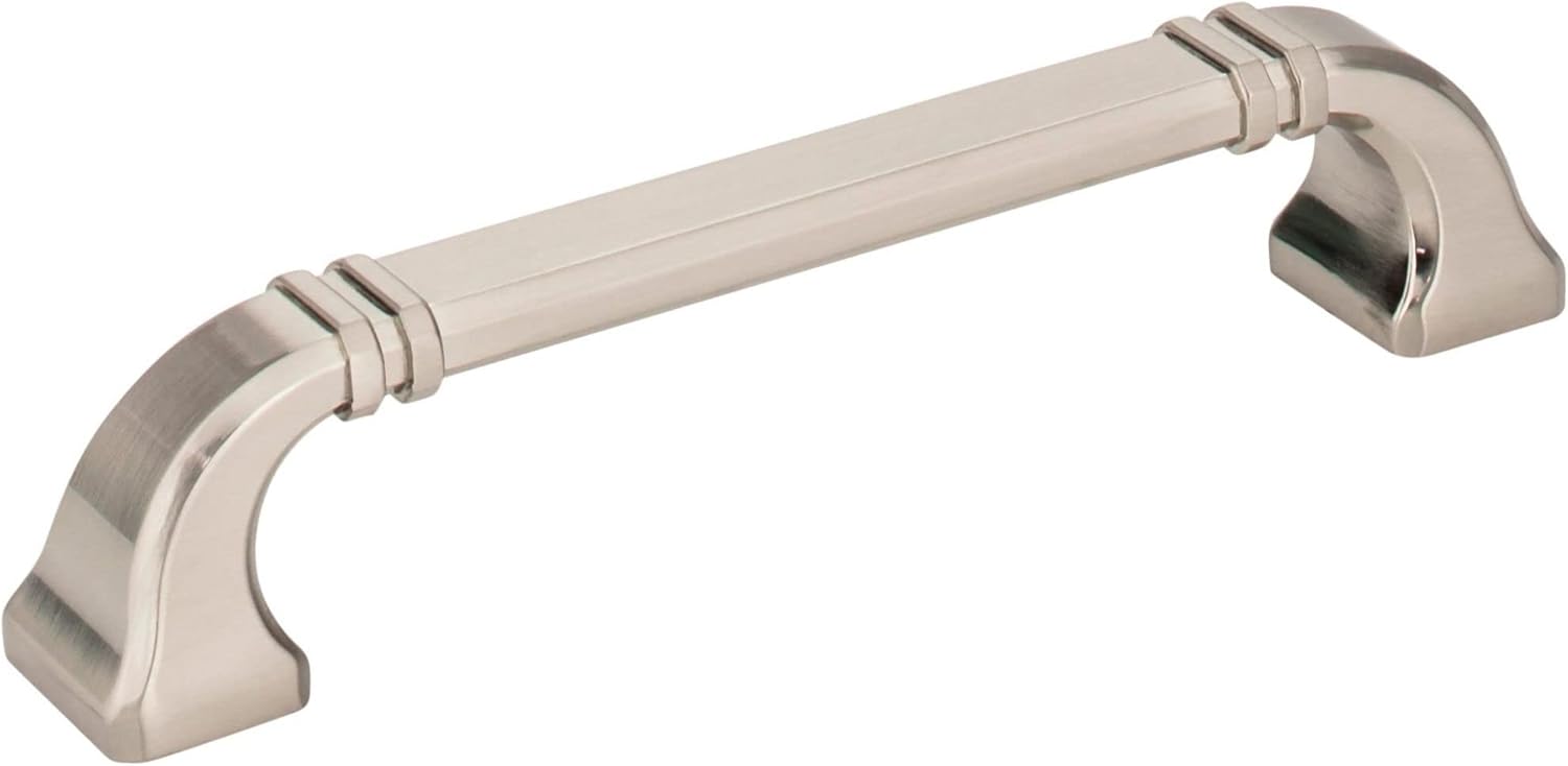 Jeffrey Alexander 165-128SN Ella 5-13/16 L Cabinet Pull - 128 mm Center-to-Center in Satin Nickel