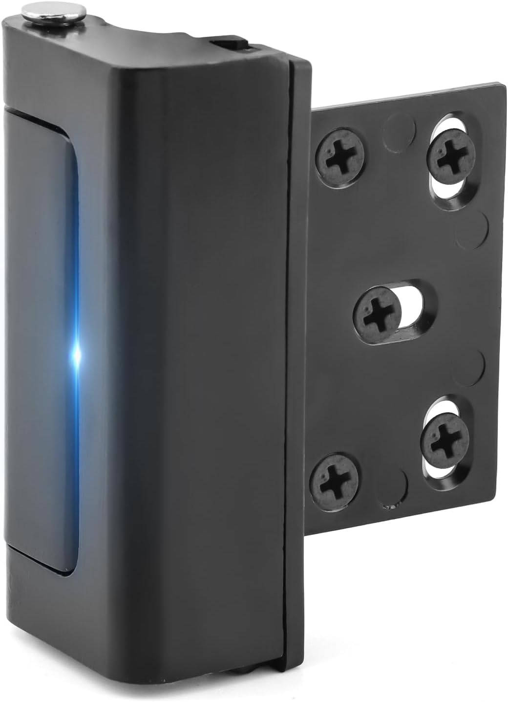 Heavy Duty Door Lock Reinforcement, 3-Inch Metal Stop Bolt, 800lbs Force Resistance, Perfect for Inward Swinging Doors, Home Security for Women, Seniors, Families & Pets (Black)