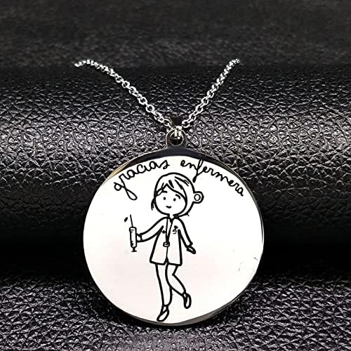 Miniatura 6 de Fashion Nurse Stainless Steel Necklace Women Silver Color Necklaces Pendants Jewelry Enfermeria Regalos