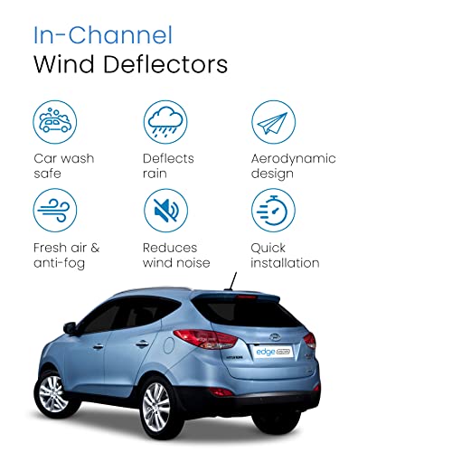 EdgeVisors Wind Deflectors Set Fits: HYUNDAI ix35 2010-2015 5 Door SUV 4pc - Image 4