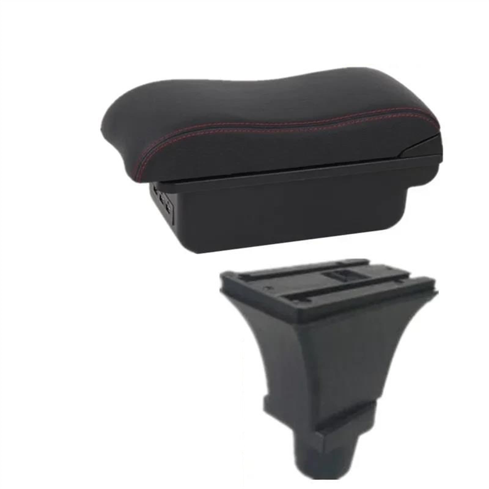 NOHEEU Car Armrest Box Accessories Dedicated Interior Retrofit Center Storage For Fiat 500 For CRONOS(B2 red line 3USB)