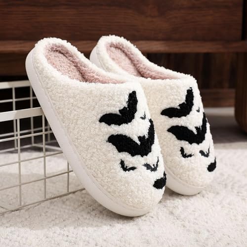 Image of Halloween Pumpkin Slippers for Womens Mens Plush Warm Spooky Lantern Pumpkin Slippers House Shoes
