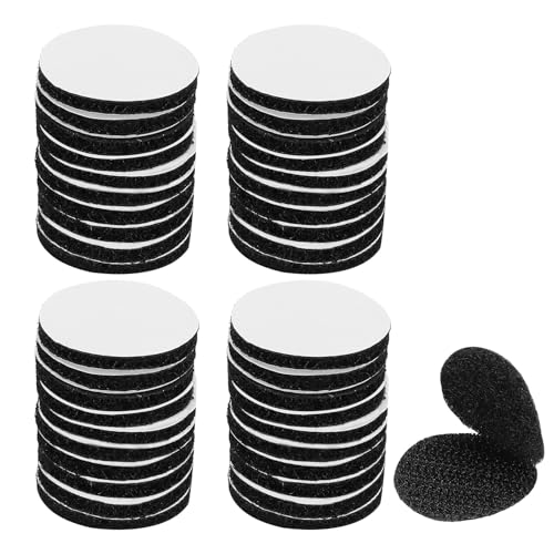 Image of PATIKIL 1 Inch Round Adhesive Hook and Loop Dots, 40 Pairs Circle Double Sided Sticky-Back for Home Office Crafting Car Phone Mount, Black