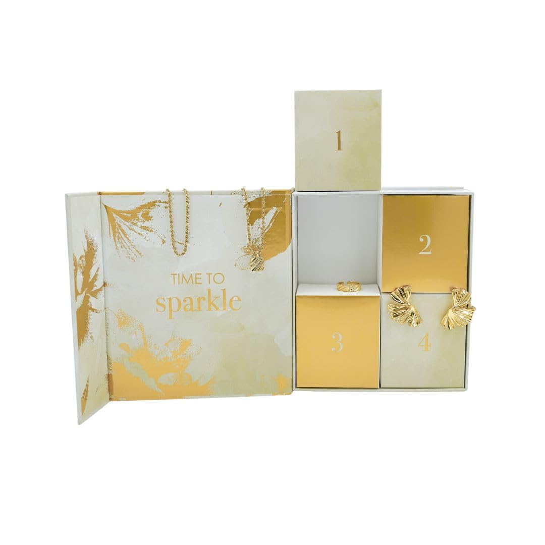 Heideman Adventsbox Gravur Damen Gold personalisierbar | Schöne individuelle Geschenkidee zu Weihnachten für Mama oder beste Freundin, hautfreundlich und nickelfrei
