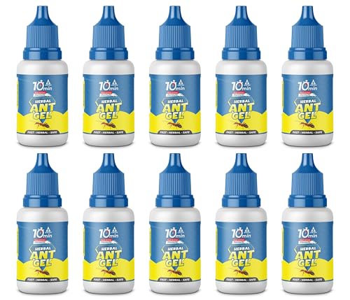 Image of Amish Herbal Ant Gel Pack of 10 | 10 Min Max Bait Formula | Powerful Organic Repellent & Cleaner | Removes Red,Black Ant, Antox Pests | Natural Dawa Protector for Home & Kitchen